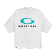 T-shirt met logo Balenciaga , White , Dames