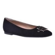 Ballerina pumps in black suede Baldinini , Black , Dames