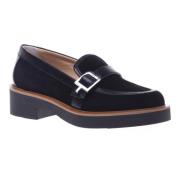 Loafers in black leather and suede Baldinini , Black , Dames