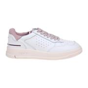 Witte/Roze Leren Sneakers Ghoud , White , Dames