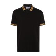 Zwarte Polo Shirt voor Mannen Versace Jeans Couture , Black , Heren