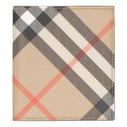 Stijlvolle Geruite Herenportemonnee Burberry , Beige , Heren