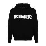 Zwarte Sweatshirt met Logoprint Dsquared2 , Black , Heren