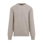 Luxe Cashmere Gebreide Trui Sweater Ermenegildo Zegna , Beige , Heren