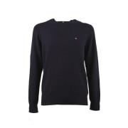 Blauwe Interlaced Structuur Trui Tommy Hilfiger , Blue , Heren