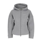 Grijze Fleece Zip Hoodie Stijlvolle Vrouw Ganni , Gray , Dames