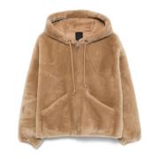 Omkeerbare Shearling Winterjas Blancha , Beige , Dames