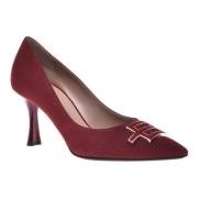 Court shoes in red suede Baldinini , Red , Dames