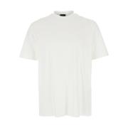 Witte Crewneck T-shirt met Logo Borduurwerk Emporio Armani , White , H...