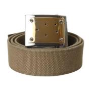 Metalen Gesp Canvas Riem Dolce & Gabbana , Brown , Heren