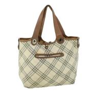 Pre-owned Leather handbags Burberry Vintage , Beige , Dames