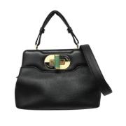 Pre-owned Leather handbags Bvlgari Vintage , Black , Dames