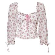 Roze Strik Detail Shirt For Love & Lemons , Pink , Dames