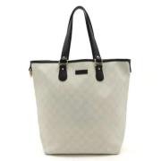 Pre-owned Canvas totes Gucci Vintage , White , Dames