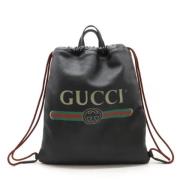 Pre-owned Leather backpacks Gucci Vintage , Black , Dames