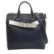 Pre-owned Leather handbags Burberry Vintage , Blue , Dames