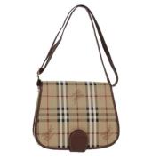 Pre-owned Leather shoulder-bags Burberry Vintage , Beige , Dames