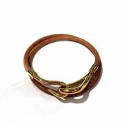 Pre-owned Leather bracelets Hermès Vintage , Brown , Dames