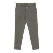 Groene Katoenen Chino Twill Weefsel Incotex , Green , Heren