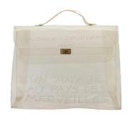 Pre-owned Vinyl handbags Hermès Vintage , White , Dames