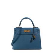 Pre-owned Leather handbags Hermès Vintage , Blue , Dames