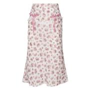 Roze Midi Rok met Front Boning For Love & Lemons , Pink , Dames