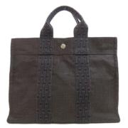 Pre-owned Canvas handbags Hermès Vintage , Gray , Dames