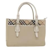 Pre-owned Leather handbags Burberry Vintage , Beige , Dames