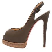 Pre-owned Leather heels Christian Louboutin Pre-owned , Gray , Dames