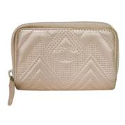 Pre-owned Leather wallets Chanel Vintage , Pink , Dames