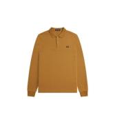 Logo Polo Shirt Fred Perry , Brown , Heren