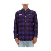 Logo Western Casual Overhemd Kenzo , Blue , Heren