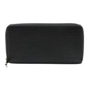 Pre-owned Leather wallets Louis Vuitton Vintage , Black , Dames