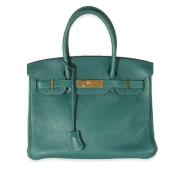 Pre-owned Leather handbags Hermès Vintage , Green , Dames