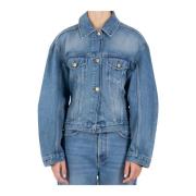 Blauwe Denim Jas Verhoogt Je Stijl Jacquemus , Blue , Dames