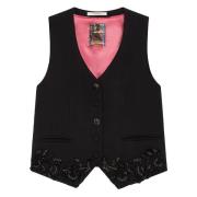 Zwarte Polyester Damesvest Maliparmi , Black , Dames