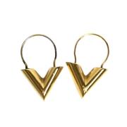 Pre-owned Fabric earrings Louis Vuitton Vintage , Yellow , Dames