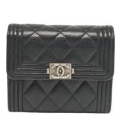 Pre-owned Leather wallets Chanel Vintage , Black , Dames