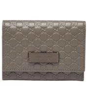 Pre-owned Leather wallets Gucci Vintage , Gray , Dames