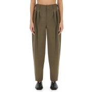 Tapered Geplooide Broek Lemaire , Brown , Dames