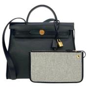 Pre-owned Leather totes Hermès Vintage , Black , Dames