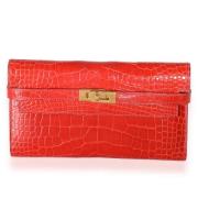 Pre-owned Leather clutches Hermès Vintage , Red , Dames