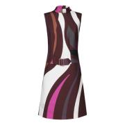 Marmer Minijurk met Hoge Kraag Riem Emilio Pucci , Multicolor , Dames