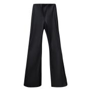 Eco Leer Flared Broek Guess , Black , Dames