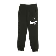 Zwart/Wit Fleece Trainingspak Broek voor Vrouwen Nike , Black , Dames