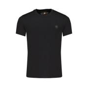 Zwart Katoenen T-shirt Textiel Upgrade Timberland , Black , Heren