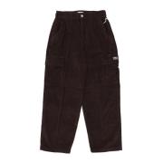 Ribfluwelen Cargo Broek in Java Bruin Obey , Brown , Heren