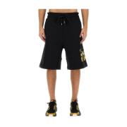 Logo Bermuda Shorts voor Mannen Versace Jeans Couture , Black , Heren