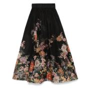 Zwarte Midi Rok met Crinoline Zoom Zimmermann , Multicolor , Dames