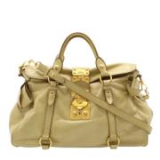 Pre-owned Leather handbags Miu Miu Pre-owned , Beige , Dames